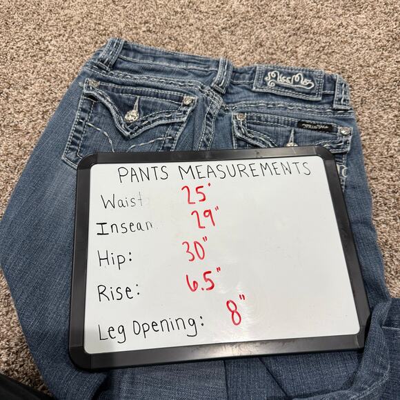 Vintage y2k Women's Low Rise Miss Me Blue Denim Bootcut Jeans Sz 25 JP4896EC-6R - Picture 8 of 8